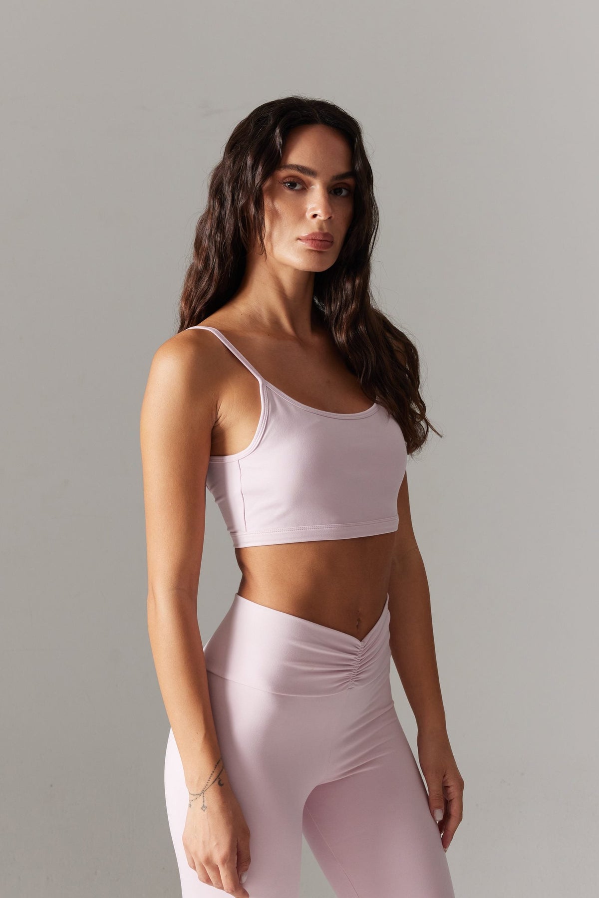 BASE İnce Askılı Crop — Pembe