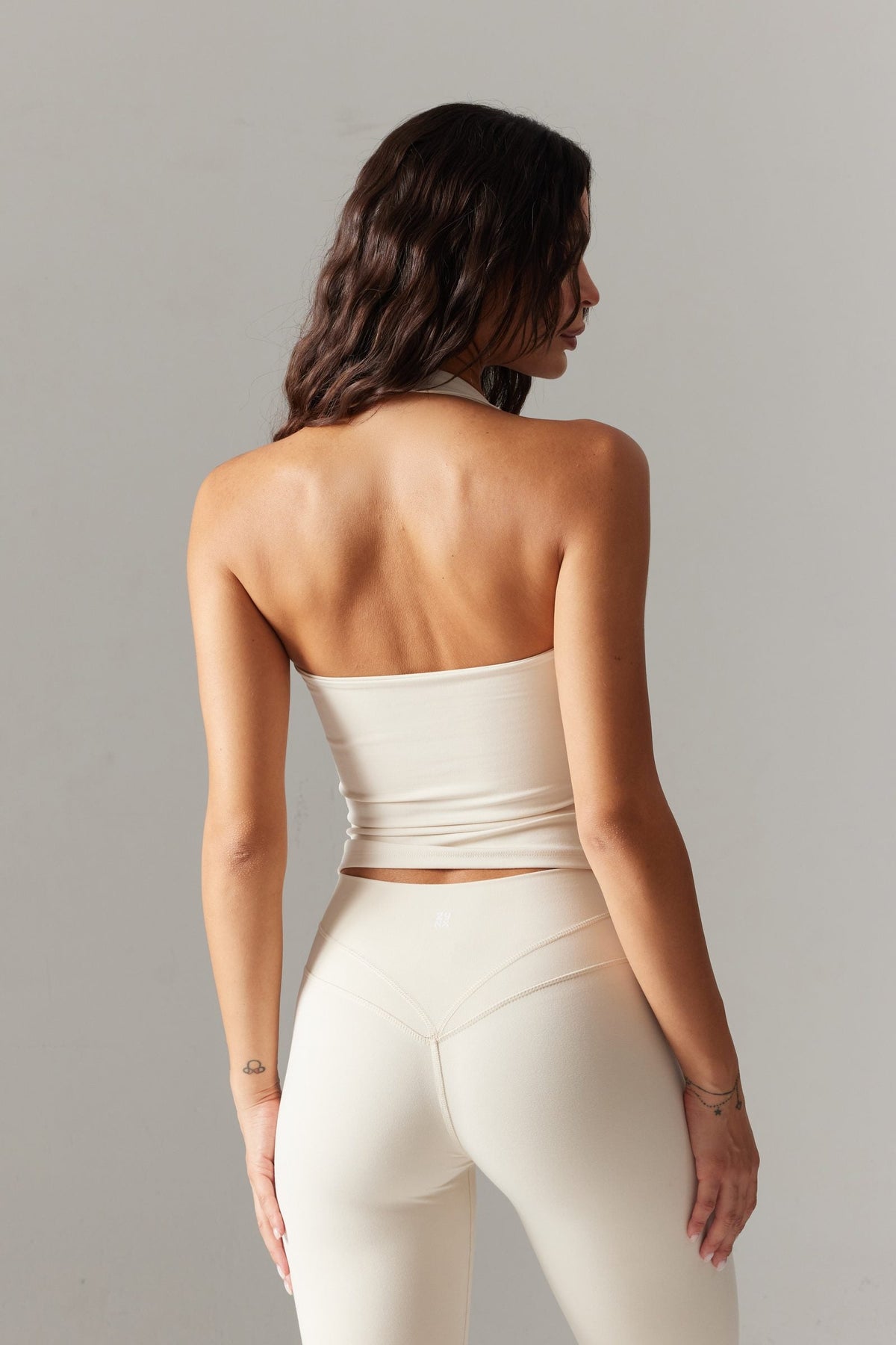 BASE Halter Yaka Crop ve Bolero Set — Kemik