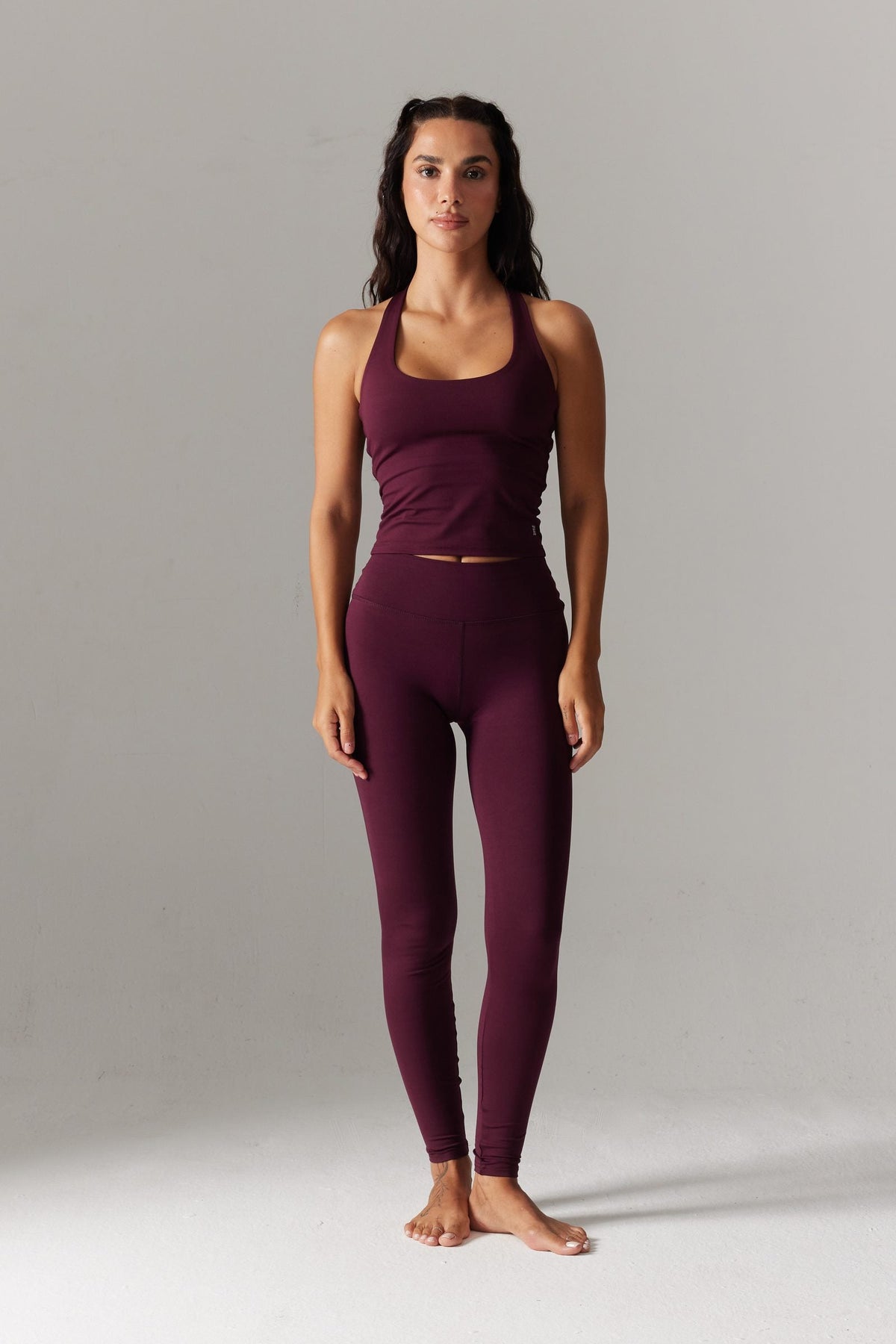 BASE Boyundan Askılı Crop — Gardenya (Mürdüm)